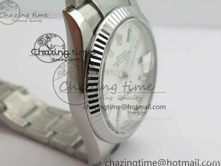 0406 EasyCare DateJust 41mm 126334 Noob 1:1 Best Edition Fluted Bezel Silver Dial On SS Oyster Bracelet A 3588